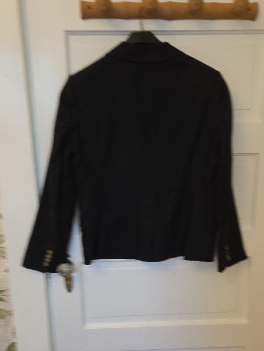 Quince Black Linen Single-Button Tailored Blazer Women M - Picture 4 of 5